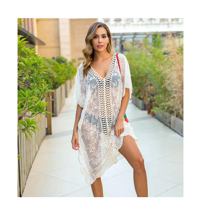 Women's Lace Swimsuit Bathing Suit Cover Ups Hollow Out Bikini Beach dress