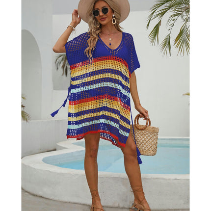 Crochet Knit Swimsuit Coverup for Women Hollow Out Bikini Beach Cover Up Dress