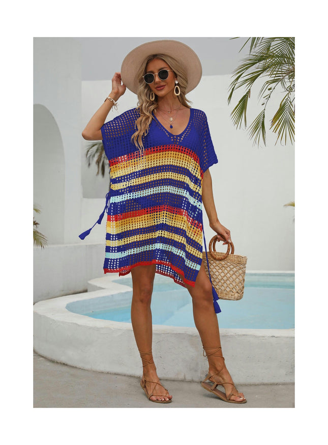 Crochet Knit Swimsuit Coverup for Women Hollow Out Bikini Beach Cover Up Dress