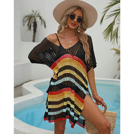 Crochet Knit Swimsuit Coverup for Women Hollow Out Bikini Beach Cover Up Dress