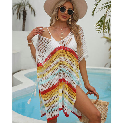 Crochet Knit Swimsuit Coverup for Women Hollow Out Bikini Beach Cover Up Dress