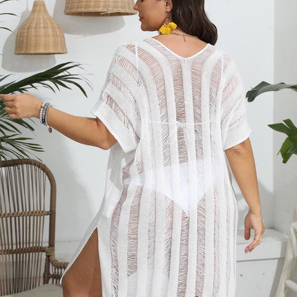 Women Plus Size Hollow Out Swimsuit Crochet Knit Bathing Suit Bikini Cover Ups Dress