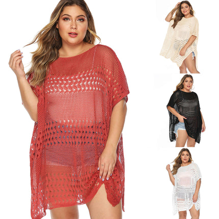 Women's Plus Size Bathing Suit Cover Up Beach Pool Swimwear Crochet Dress