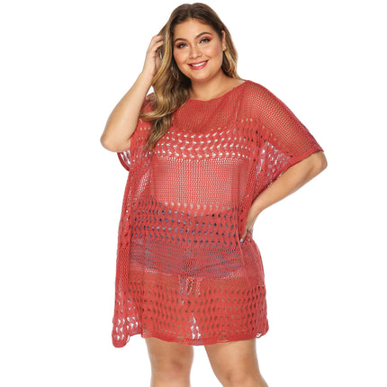 Women's Plus Size Bathing Suit Cover Up Beach Pool Swimwear Crochet Dress