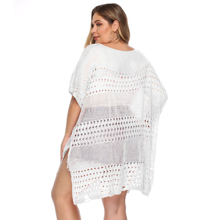 Women's Plus Size Bathing Suit Cover Up Beach Pool Swimwear Crochet Dress