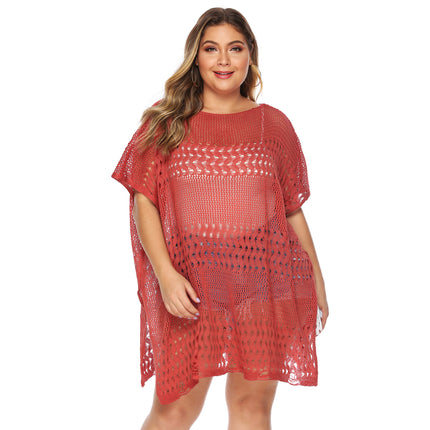 Women's Plus Size Bathing Suit Cover Up Beach Pool Swimwear Crochet Dress