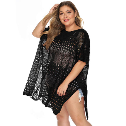 Women's Plus Size Bathing Suit Cover Up Beach Pool Swimwear Crochet Dress