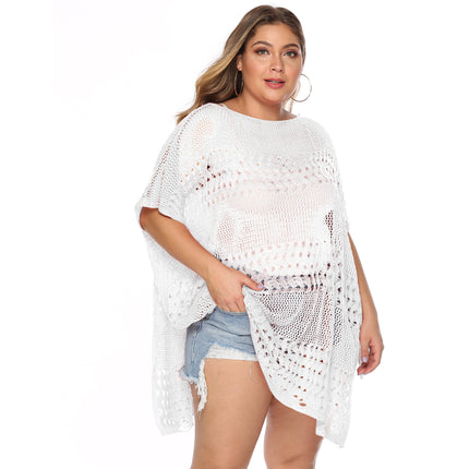 Women's Plus Size Bathing Suit Cover Up Beach Pool Swimwear Crochet Dress