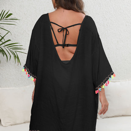 Bikini Swimsuit Cover Up for Women Loose Plus Size Coverups Beach Tassels Covers Dress