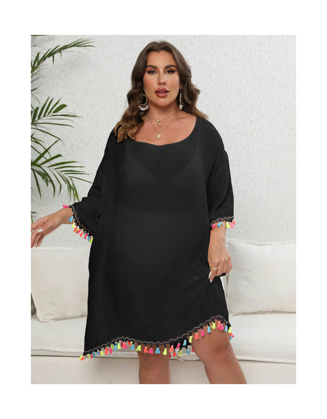 Bikini Swimsuit Cover Up for Women Loose Plus Size Coverups Beach Tassels Covers Dress