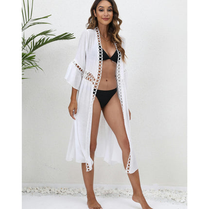 Women's Long Swimsuit Coverups Beach Open Front Bikini Cardigan