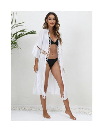 Women's Long Swimsuit Coverups Beach Open Front Bikini Cardigan