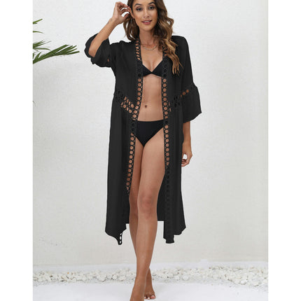 Women's Long Swimsuit Coverups Beach Open Front Bikini Cardigan