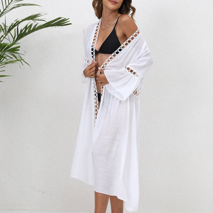 Women's Long Swimsuit Coverups Beach Open Front Bikini Cardigan