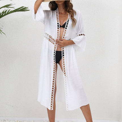 Women's Long Swimsuit Coverups Beach Open Front Bikini Cardigan