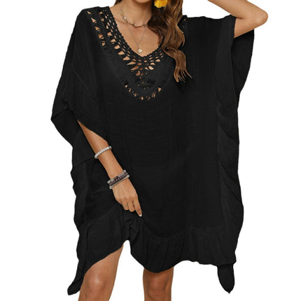 Women's Crochet Coverups Beach Swimwear Ruffle Cover Ups