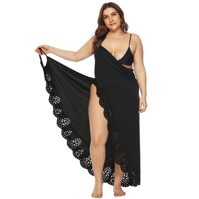 Womens Cover Ups Beach Plus Size Spaghetti Strap Sarongs Beach Backless Wrap Dress