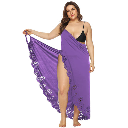 Womens Cover Ups Beach Plus Size Spaghetti Strap Sarongs Beach Backless Wrap Dress