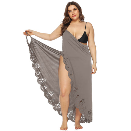 Womens Cover Ups Beach Plus Size Spaghetti Strap Sarongs Beach Backless Wrap Dress