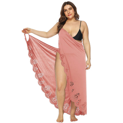 Womens Cover Ups Beach Plus Size Spaghetti Strap Sarongs Beach Backless Wrap Dress