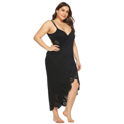 Womens Cover Ups Beach Plus Size Spaghetti Strap Sarongs Beach Backless Wrap Dress