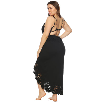 Womens Cover Ups Beach Plus Size Spaghetti Strap Sarongs Beach Backless Wrap Dress