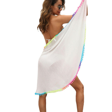 Women Beach Sarong Swimsuit Cover up Wrap Pareo with Tassel