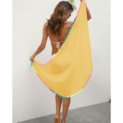 Women Beach Sarong Swimsuit Cover up Wrap Pareo with Tassel