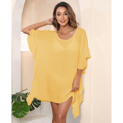 Womens Swimsuit Coverups Bathing Suit Beach Dress Ruffle Bikini Loose Cover Up Dress