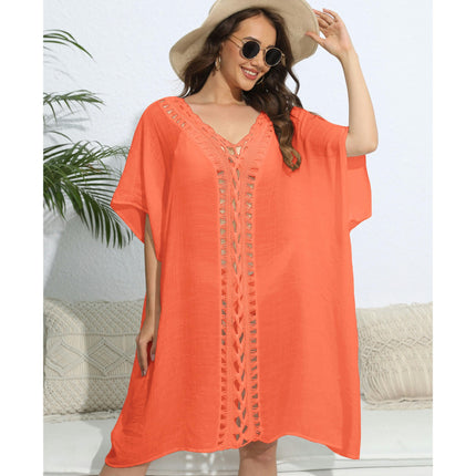 Women's Crochet Beach Cover Up V-Neck Bathing Suit Dress Coverups