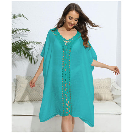 Women's Crochet Beach Cover Up V-Neck Bathing Suit Dress Coverups