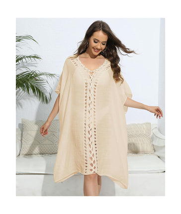 Women's Crochet Beach Cover Up V-Neck Bathing Suit Dress Coverups