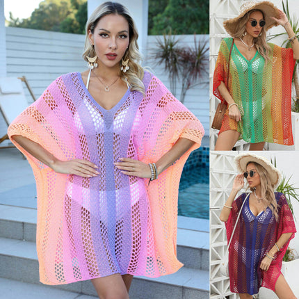 Women Crochet Cover Ups Hollow Out Bikini Swimsuit Cover Up Summer Knit Beach Dress