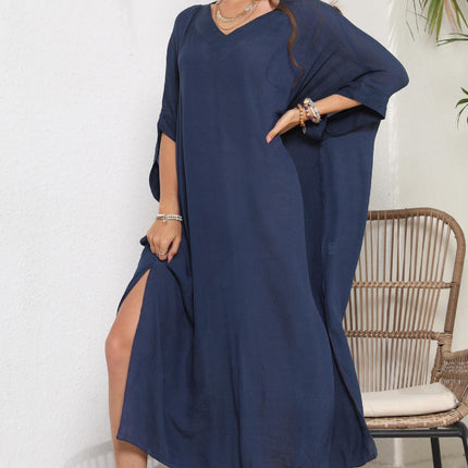 Womens Kaftan Long Beach Dresses V Neck Swimsuit Cover Ups Dress