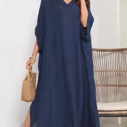 Womens Kaftan Long Beach Dresses V Neck Swimsuit Cover Ups Dress