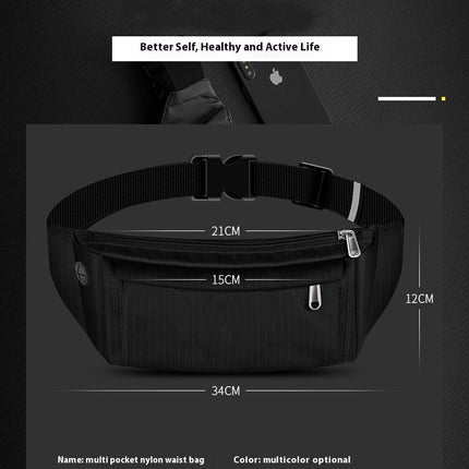 Nylon Fanny Pack with Adjustable waist belt Waist Bag for Men Women Lightweight Outdoor Running Belt