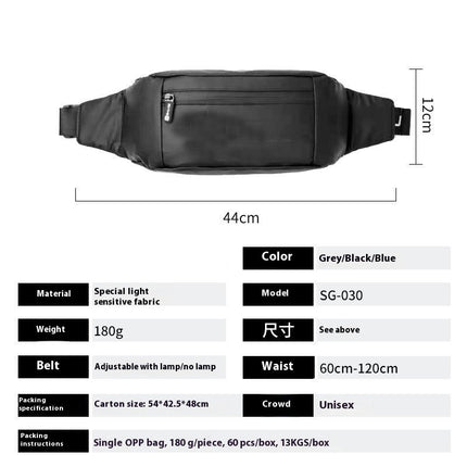 Large Fanny Pack with Zipper Pockets for Running Hiking Workout Outdoors Sport Waist Pack Bag