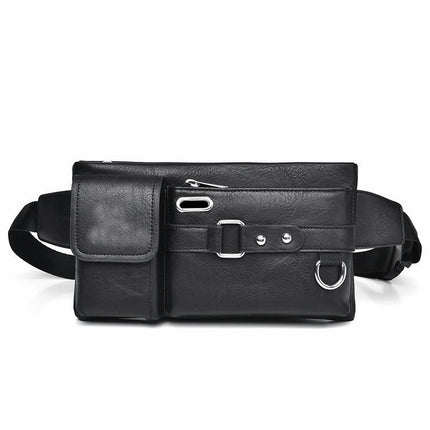 Leather Waist Bag For Men Fanny Pack for Running Workout Outdoors Sport Waist Pack Bag