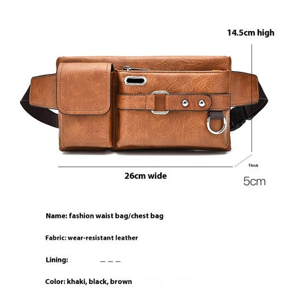 Leather Waist Bag For Men Fanny Pack for Running Workout Outdoors Sport Waist Pack Bag