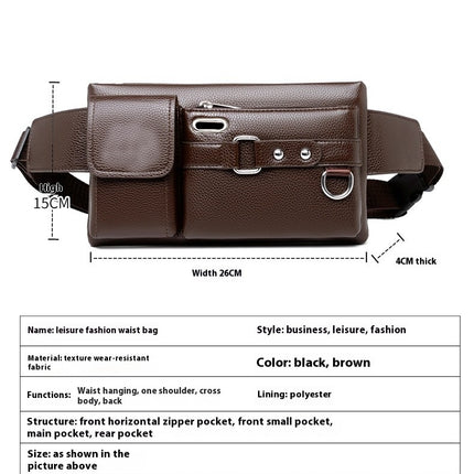 Leather Sport Waist Bag For Men And Women Fanny Pack for Running Workout Outdoors Waist Pack Bag