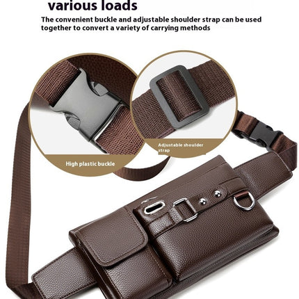 Leather Sport Waist Bag For Men And Women Fanny Pack for Running Workout Outdoors Waist Pack Bag