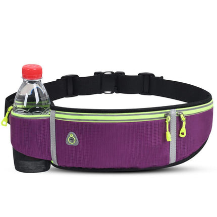 Fanny Pack Men Women Waist Bag with Water Bottles Holder, Sports Outdoor Waist Pouch Adjustable Waist Phone Pocket