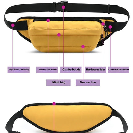 Large Crossbody Fanny Pack Belt Bag for Women Men with Zipper Pockets For Sports Workout Running