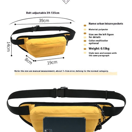 Large Crossbody Fanny Pack Belt Bag for Women Men with Zipper Pockets For Sports Workout Running