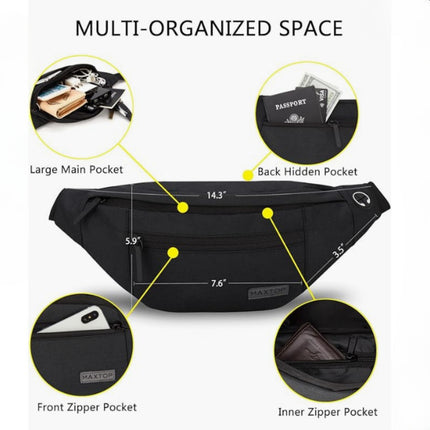 Fanny Pack Waist Packs for Men Women, Waist Bag Hip Pack for Travel Hiking Cycling Running Outdoor Sports