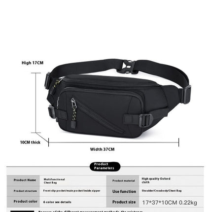 Large Crossbody Fanny Pack,Waterproof Waist Bag for Women Men with Zipper Pockets for Sports Workout