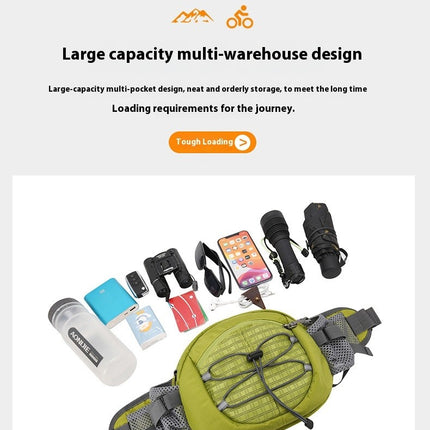 Large Fanny Pack with Water Bottle Holder for Men Women Hiking Waist Packs Adjustable Belt Bag for Outdoors