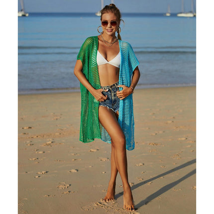 Women's Beach Hollow Out Knit Crochet Cardigan Loose Plus Size Bikini Coverups