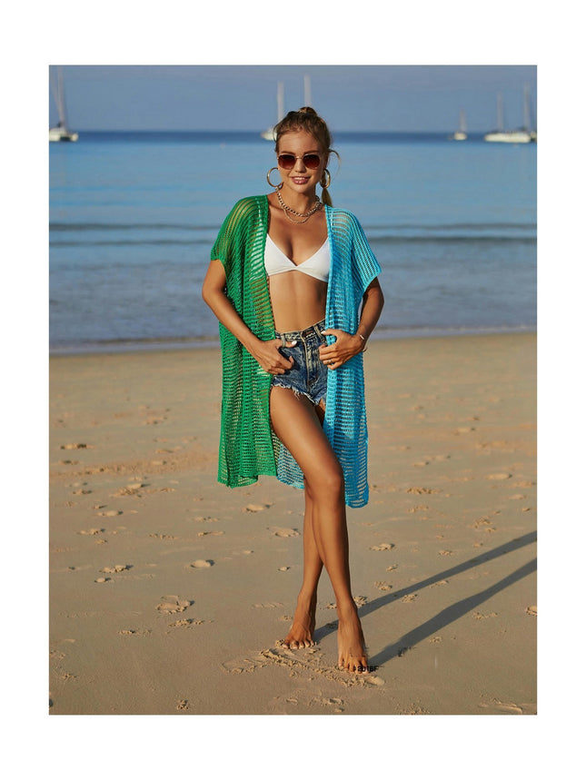 Women's Beach Hollow Out Knit Crochet Cardigan Loose Plus Size Bikini Coverups