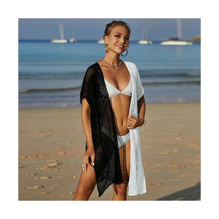 Women's Beach Hollow Out Knit Crochet Cardigan Loose Plus Size Bikini Coverups